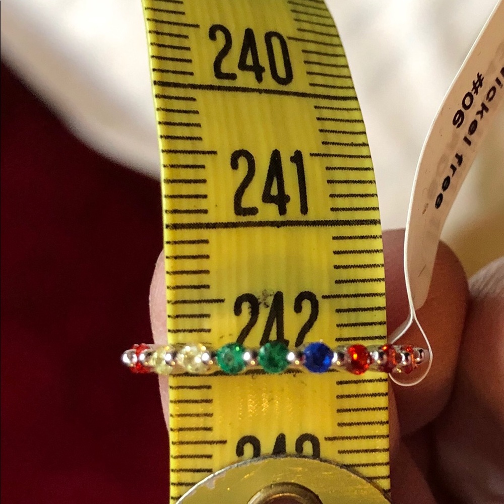 925 Sterling Silver Rainbow Eternity Ring - Picture 5 of 5